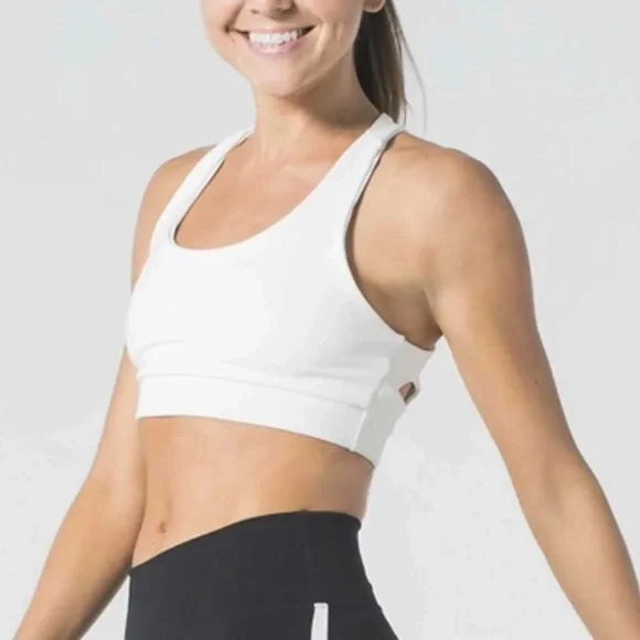 NWT 925fit Get in Line white Sports Bra size xs women’s activewear workout - Picture 2 of 9